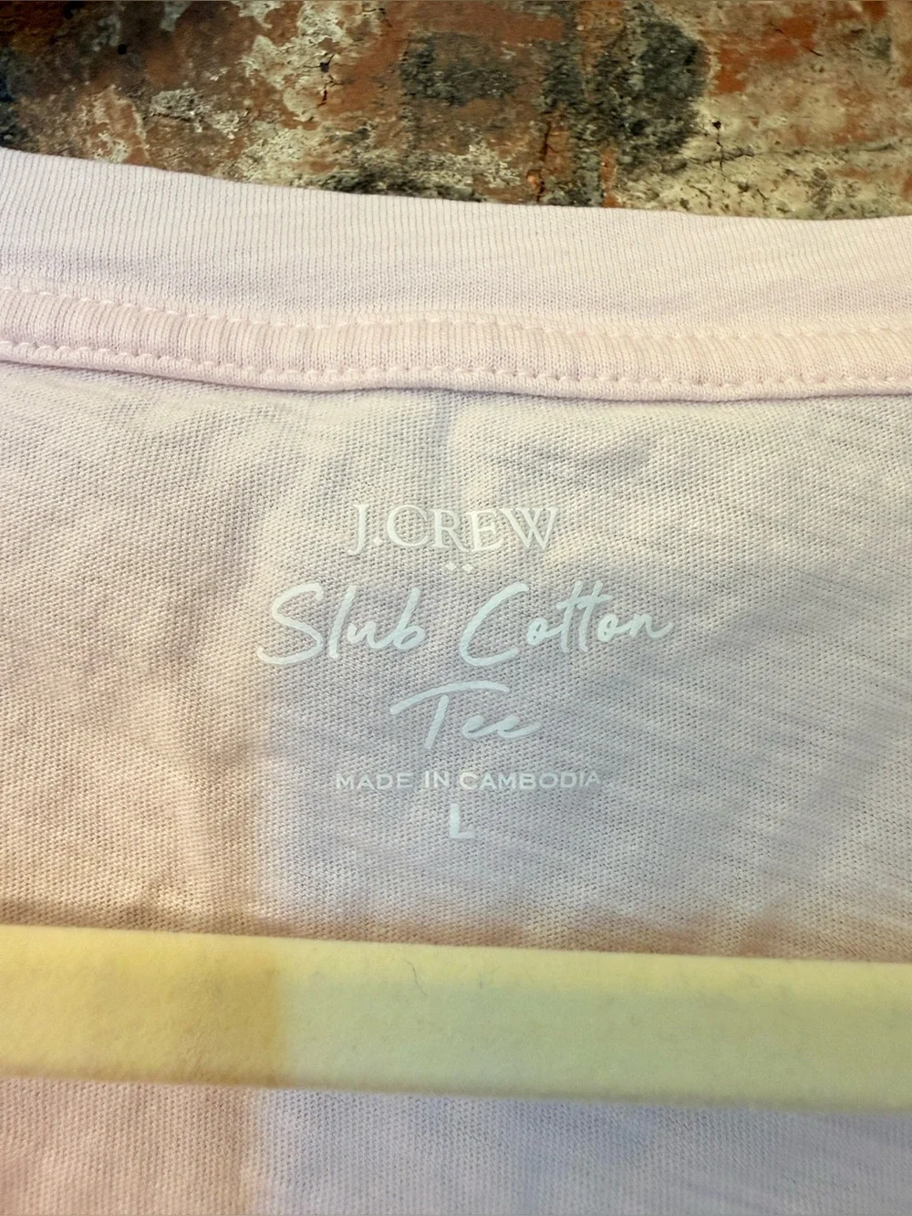 T127 - J. Crew Pale Pink V-Neck Short Sleeve Tee